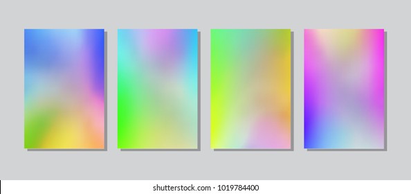 Screen colorful gradient set with modern abstract backgrounds. Color fluid cover for poster, banner, flyer and presentation. Trendy soft colour. Template with screen gradient set. Vector illustration.