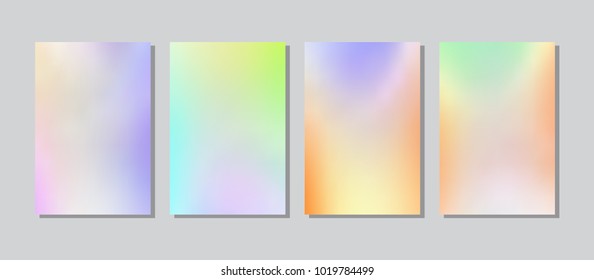 Screen colorful gradient set with modern abstract backgrounds. Color fluid cover for poster, banner, flyer and presentation. Trendy soft colour. Template with screen gradient set. Vector illustration.