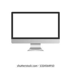 Screen computer monitor. Computer display isolated on white background. Vector illustration.