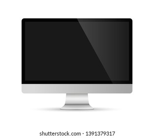 Screen computer monitor. Computer display isolated on white background. Vector high quality image.