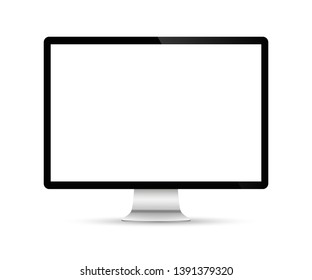 Screen computer monitor. Computer display isolated on white background. Vector high quality image.