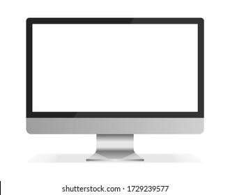 Monitor dello schermo del computer. Display del computer isolato su sfondo bianco. Illustrazione vettoriale.