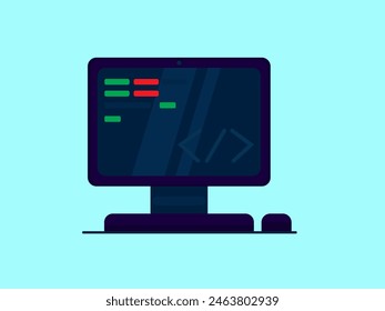 screen computer programing code vector