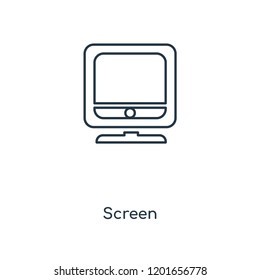 Screen concept line icon. Linear Screen concept outline symbol design. This simple element illustration can be used for web and mobile UI/UX.