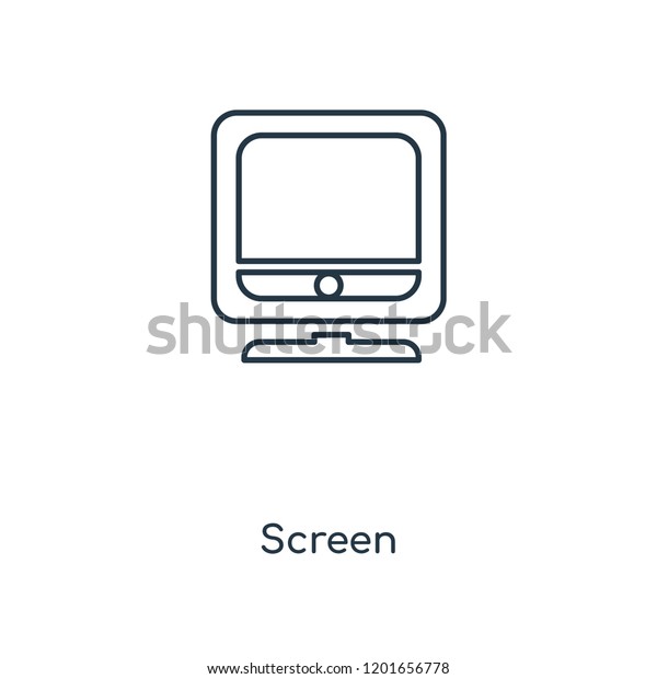 Screen concept line icon. Linear Screen concept\
outline symbol design. This simple element illustration can be used\
for web and mobile\
UI/UX.