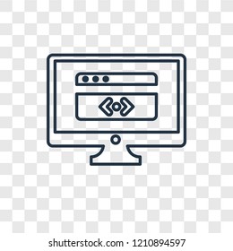 Screen concept vector linear icon isolated on transparent background, Screen concept transparency concept in outline style