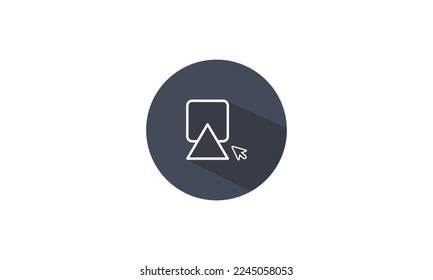 Screen with a cursor sign icon design template illustration