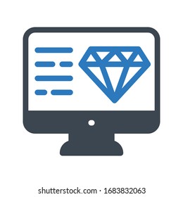 screen diamond vector glyph color icon 