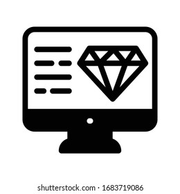 screen diamond vector glyph flat icon 