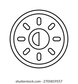 Símbolo de oscurecimiento de la pantalla Símbolo de compromiso de tecnología Vector de línea de compromiso. Símbolo de oscurecimiento de pantalla Símbolo de compromiso de tecnología. Ilustración negra de contorno aislado