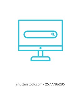 Screen Display Icon with Search Bar. Isolated on white background.