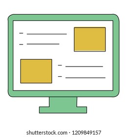 screen display icon trendy icon on white background for web graphic