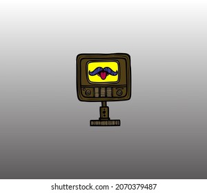 Pantalla, Ilustración vectorial de televisión antigua. Set Tube Tv, retro, vintage, pantalla, electrónico. Estilo de caricatura plana adecuado para adhesivos, fondos de escritorio, iconos, etc.