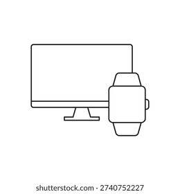 Screen display paired with a wearable smart watch