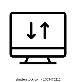 screen display vector thin line icon 