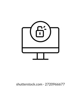 Pantalla Que Muestra El Acceso Desbloqueado Con La Línea De Ciberseguridad