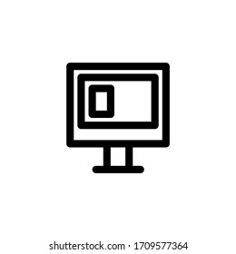 Screen Dock Icon, isolated on white. User Interface Outline Icon.
