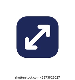 Screen enlargement black glyph ui icon. Multimedia player control. Size changing. User interface design. Silhouette symbol on white space. Solid pictogram for web, mobile. Isolated vector illustration