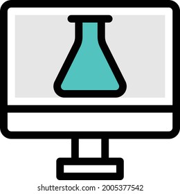 screen experiment vector line colour icon