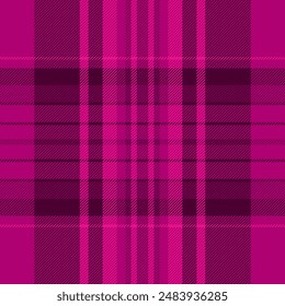 Screen fabric pattern tartan, printout check seamless background. Clan plaid texture vector textile in pink and dark colors palette.