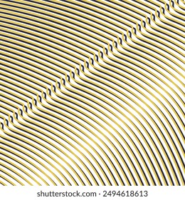 La pantalla está llena de rayas diagonales negras y amarillas con una costura.