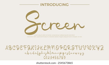 Bildschirmschrift Stilvoller Pinsel, der in Großbuchstaben Vektorbuchstaben gemalt wurde, Alphabet, Schriftart
