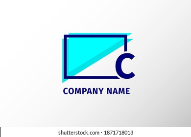 screen frame letter C. modern and stand out professional corporate logo