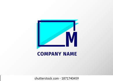 screen frame letter M. modern and stand out professional corporate logo