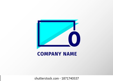 letra O del marco de pantalla. logotipo corporativo moderno y destacado