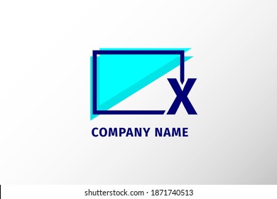 Bildrahmenbuchstabe X. modernes, professionelles Firmenlogo