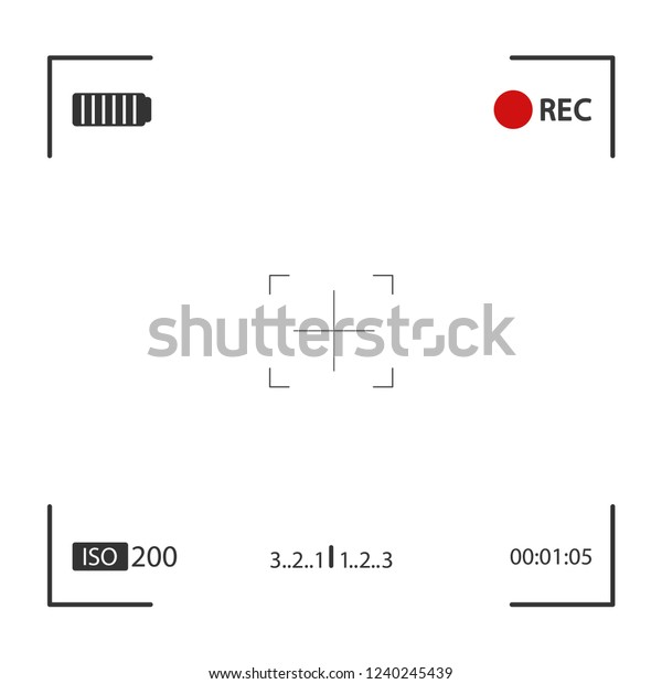 デジタルフォーカスと露出カメラの設定を持つスクリーンフレームビューファインダ のベクター画像素材 ロイヤリティフリー