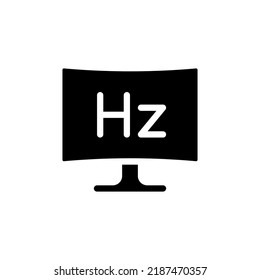 Screen frequency simple glyph icon. Vector solid isolated black illustration.