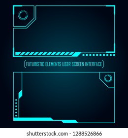 Screen Futuristic Interface Monitor User Elements Vector Illustration