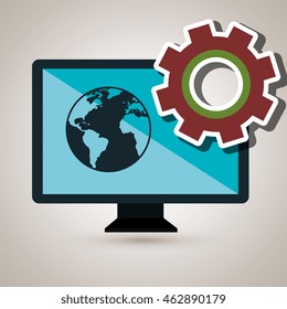 screen gear system symbol vector illustracion eps 10