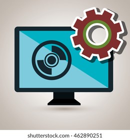screen gear system symbol vector illustracion eps 10