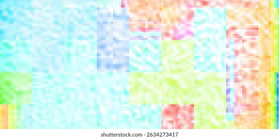 Screen glitch background. Abstract vector digital pixel texture. Bright VHS video error pattern. Retro futuristic noisy computer graphic banner. Cyberpunk color television art. Technology art bg