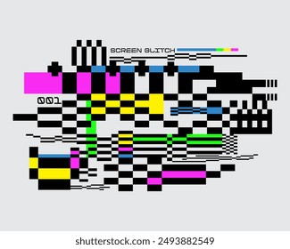 Error de error de pantalla patrón de cuadrícula caótico fondo diseño de Vector textura póster camiseta diseño elemento de impresión arte editable