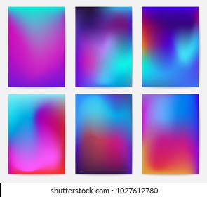 	
Screen gradient set.  Colorful fluid cover for poster, banner, flyer and presentation. Trendy soft color. Template with screen gradient set for screens and mobile app. Vector.