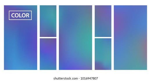Screen gradient set with modern abstract backgrounds. Colorful fluid cover for poster, banner, flyer and presentation. Template with screen gradient set for screens and mobile app. Trendy soft color	
