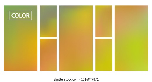 Screen gradient set with modern abstract backgrounds. Colorful fluid cover for poster, banner, flyer and presentation. Template with screen gradient set for screens and mobile app. Trendy soft color