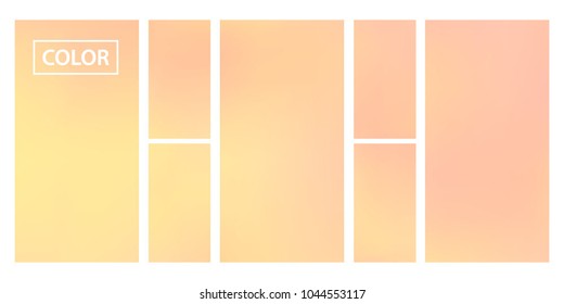 Screen gradient set with modern abstract backgrounds. Colorful fluid cover for poster, banner, flyer and presentation. Template with screen gradient set for screens and mobile app. Trendy soft color