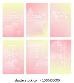 Screen gradient set with modern abstract backgrounds. Colorful fluid cover for poster, banner, flyer and presentation. Trendy soft color. Template  for business infographic, social media, mobile app