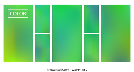 Screen gradient set with modern abstract backgrounds. Iridescent fluid cover for poster, banner, flyer and presentation. Template with screen gradient set for screens and mobile app. Rainbow color.