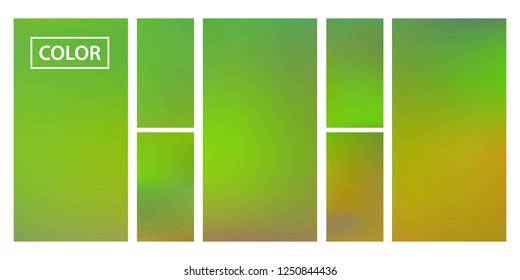 Screen gradient set with modern abstract backgrounds. Iridescent fluid cover for poster, banner, flyer and presentation. Template with screen gradient set for screens and mobile app. Rainbow color.