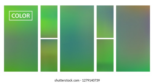 Screen gradient set with modern abstract backgrounds. Iridescent fluid cover for poster, banner, flyer and presentation. Template with screen gradient set for screens and mobile app. Rainbow color.