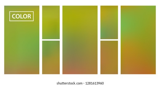 Screen gradient set with modern abstract backgrounds. Iridescent fluid cover for poster, banner, flyer and presentation. Template with screen gradient set for screens and mobile app. Rainbow color.