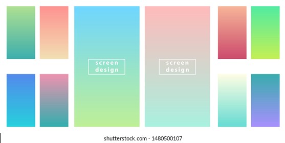 Screen gradient set with modern abstract backgrounds. Creative concept vector multicolored set, poster, banner, web and mobile applications, social media
