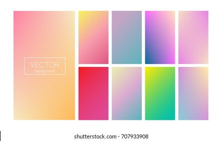 Screen gradient set and modern abstract backgrounds  Colorful fluid covers for calendar  brochure  invitation  cards  Trendy soft color  Template and screen gradient set for screens   mobile app