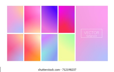 Screen gradient set and modern abstract backgrounds  Colorful fluid cover for poster  banner  flyer   presentation  Trendy soft color  Template and screen gradient set for screens   mobile app