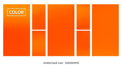 Screen gradient set with modern orange abstract backgrounds. Colorful fluid cover for poster, banner, flyer and presentation. Template with screen gradient set for screens and mobile app. Soft color.